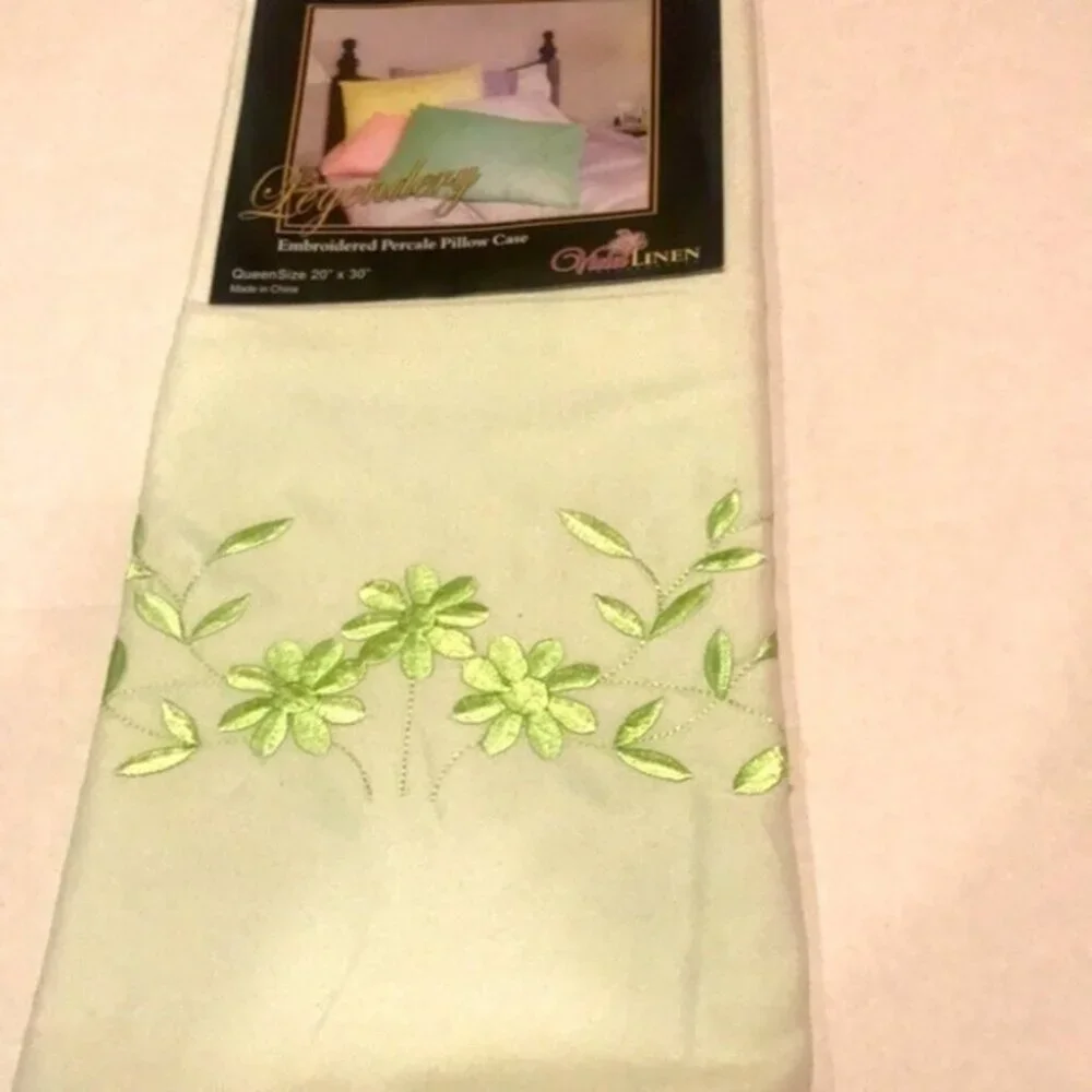 2PC Embroidery Percale Pillow Case